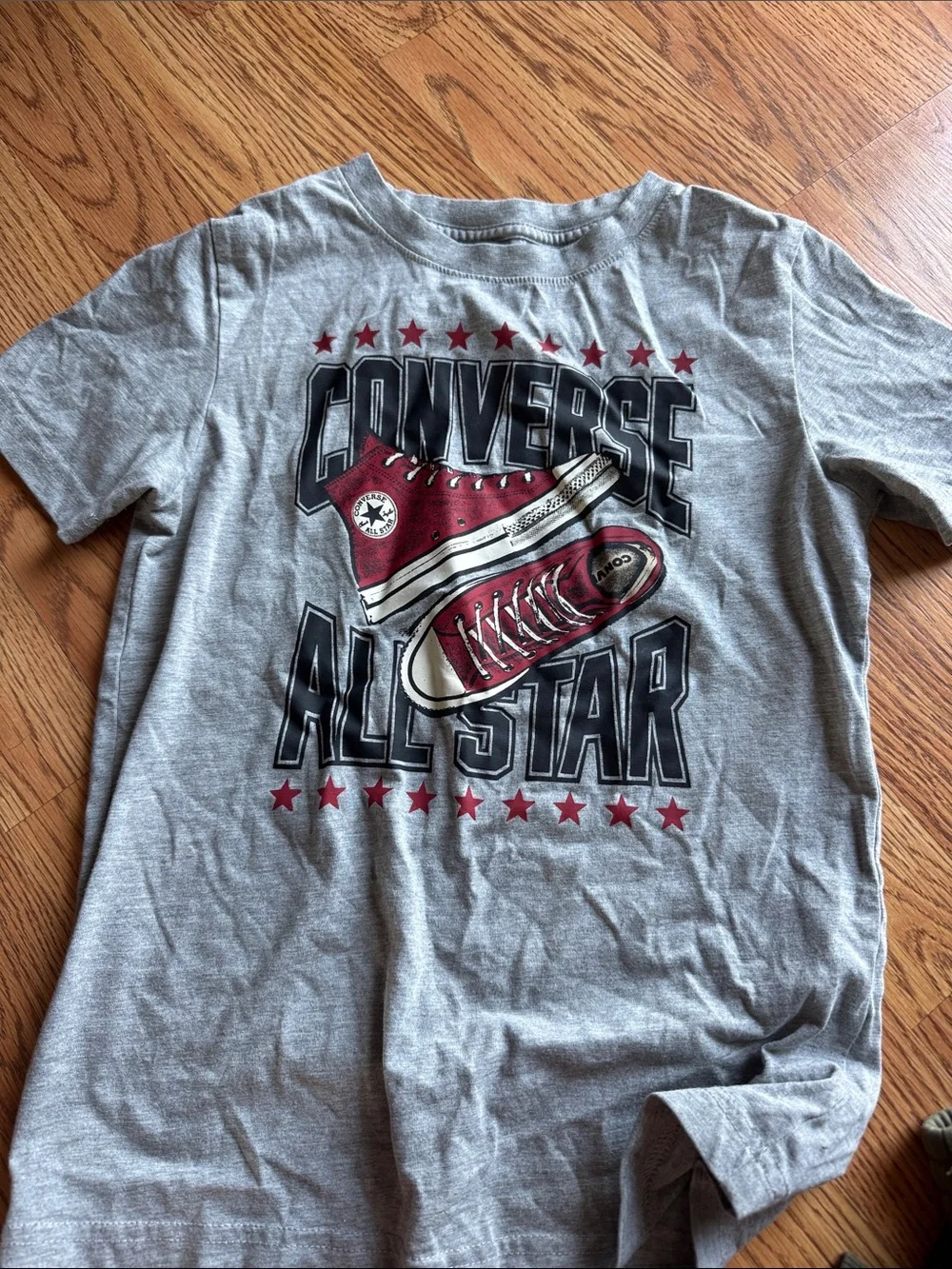 Converse Gray Tee with Red Sneaker Graphic